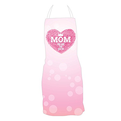 TheYaYaCafe® Mom You are the Queen Apron | Waterproof Chef Apron for Kitchen | Women Cooking Apron | Apron for Mother for Baking Sculpting Painting | Birthday Anniversary Mother's Day Gift Apron