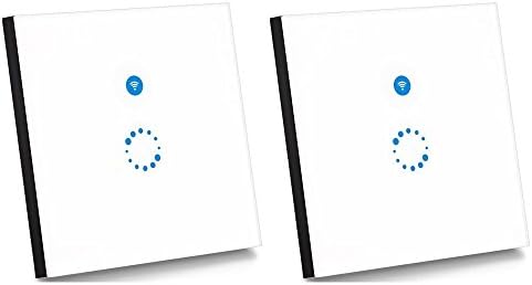 Sonoff Smart WIFI Light Switch Works with Amazon Alexa and Google Home 1 Gang Glass Touch Panel Wireless Light Switch iOS Android Smart Phone Remote Control (Neutral Feed Needed, 2 Pack)
