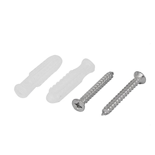 sourcingmap® 3Stk Schlafzimmer Kleiderbügel Wand Montage Zink Chrom Platte Haken Silber - 4