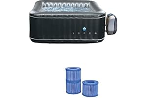 NETSPA Aspen - Pack de spa hinchable (4 plazas + filtro antibacteriano)