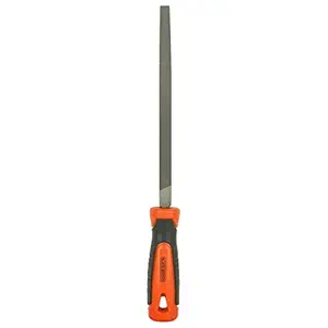 BLACK+DECKER BDHT22147 Steel 200mm 2nd Cut Triangle File (Orange)