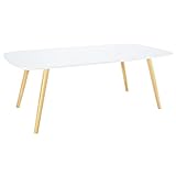 LOMOS® No.15 White large coffee table made of wood in modern retro-look (110x60x40cm) ()
