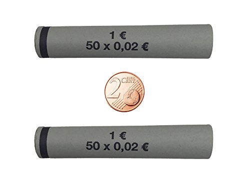 3703 MÜNZHÜLSEN - Münzrollenpapier vorgefertigt und gerollt für 2 Cent (120er Pack) A