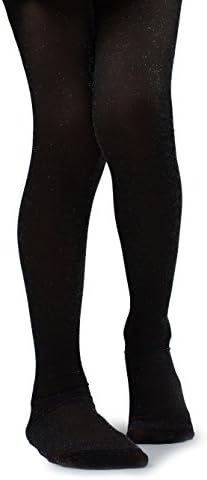 Girls/Kids Summer Fashion Metallic glitter, sparkle tights in 4 Colors (Black, 10-12yrs)