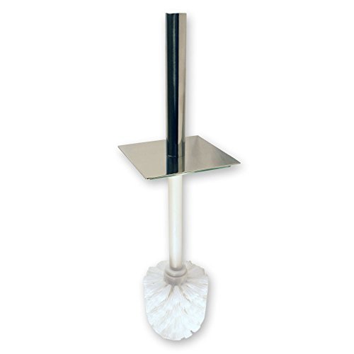 Stand WC Garnitur mit satinierten Glas und Edelstahl rostfrei Toilettenbürste - 3