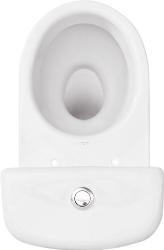 Stand WC Set Toilette bodenstehend Abgang waagerecht Spülkasten Keramik + WC Sitz - 3
