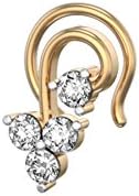Silvernshine 925 Sterling Silver 14k Yellow Gold Plated Sim. Diamond Floral Nose Pin For Womens &amp; Girls