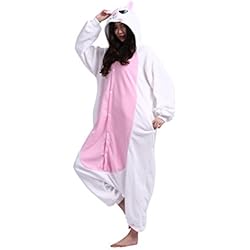 Magicmode Adultos De Dibujos Animados De Animales De Cosplay Disfraces Unisex Anime Sudadera Con Capucha Kigurumi Pijama Enterizo De Ropa De Dormir Gato Blanco M