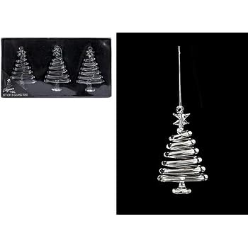 Toyland Lot De 3 Boules De Noël En Verre De Luxe 8 Cm