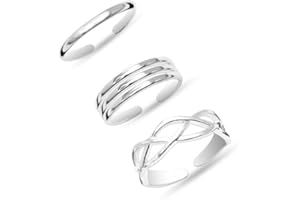 LeCalla 925 Sterling Silver Open Toe Rings Set for Women Adjustable Minimalist Toe Rings Summer Beach Foot Jewelry