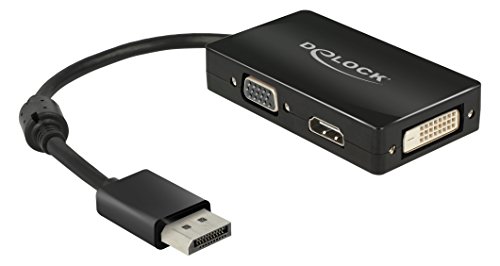 Delock 62656 Adapterkabel DisplayPort 1.1 Stecker > 1 x VGA + 1 x HDMI + 1 x DVI 24+1 schwarz