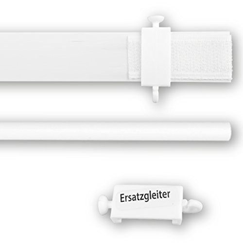 Flächenvorhang blickdicht Schiebegardine Raumteiler Schiebevorhang ca.60cm x 245cm, Auswahl: mit Technik, weiß – perlweiß - 4