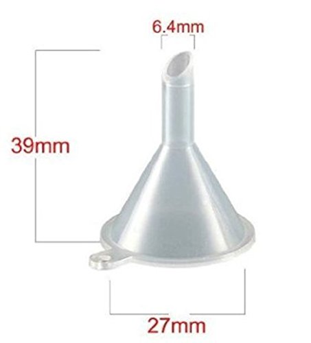 Westeng Mini-Trichter, aus Kunststoff, transparent, 12 Stück, für Küche/Labor/Garage/Auto, 27 mm/6,4 mm - 2