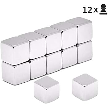 12 Stück Neodym Würfel-Magnete Extra Stark Set,Würfelmagnete für