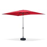 Alice's Garden Parasol Droit rectangulaire 2x3m - Touquet Turquoise - mât Central en Aluminium orientable et manivelle d'ouverture