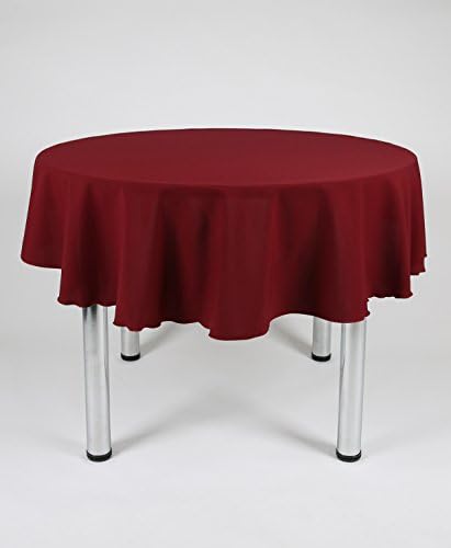 Burgundy (Light Wine) Large Round Lightweight Fabric Tablecloth 90" Diameter (229cm) With 2 Side Joins (Polyester, not cotton)