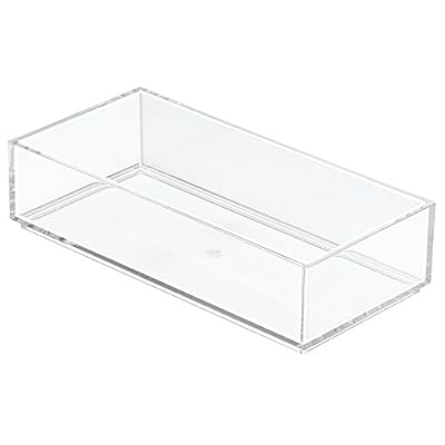 InterDesign Clarity rangement de tiroir, très petit range couverts en plastique, organiseur de tiroir pour couverts et autres ustensiles, transparent