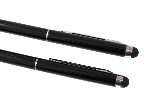 2 x SCHWARZ tomaxx Stylus Pen – Eingabestift mit Kugelschreiber für Apple iPhone 6S – Apple iPhone 6S Plus, Samsung Galaxy S5, Samsung Galaxy S5 Mini (SM-G800), IPHONE 5, iPhone 6, Samsung Galaxy Note 2 / Note 2 LTE, Allview X1 Xtreme Mini, doro PhoneEasy 632, Huawei Ascend Y550, Huawei Ascend G620s, Medion LIFE E4502, Alcatel One Touch Pop C3, Wiko Bloom, LG L50 Sporty, ACER Liquid Jade Plus - 2