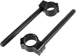 Vinayakart 1 Pair 50mm Motorcycle Handlebar Adjustable Motorbike Clip Ons Handle Bar Universal CNC Aluminum Alloy Replacement Handlebar - Black