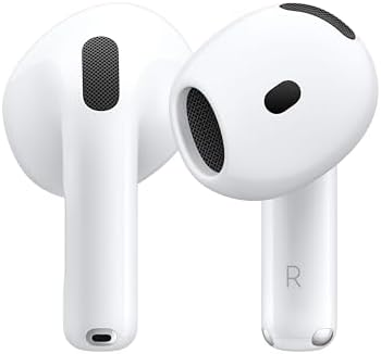 Apple AirPods 4 Auricolari wireless, Auricolari Bluetooth, Cancellazione attiva del rumore, Audio adattivo, Trasparenza, Audio spaziale personalizzato, Custodia di ricarica USB-C, Ricarica wireless