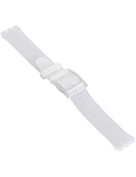Eichmüller Ersatzband Silikon Band 17mm passend für Swatch Uhren (transparent)
