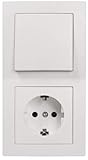 3 piezas • Color Blanco \'Interruptor de y juego de enchufes Flair\"Puerta de 2 enchufes, 3 piezas), color blanco