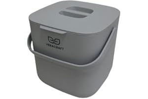 Heracraft Poubelle à compost 7 L pour appartement cuisine – Efficace et inodore pour les déchets alimentaires – Parfait pour le compostage (gris)
