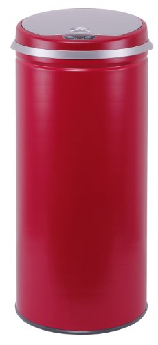 Kitchen Move Cubo de Basura para la Cocina, Acero Inoxidable, Rojo, 42 litros