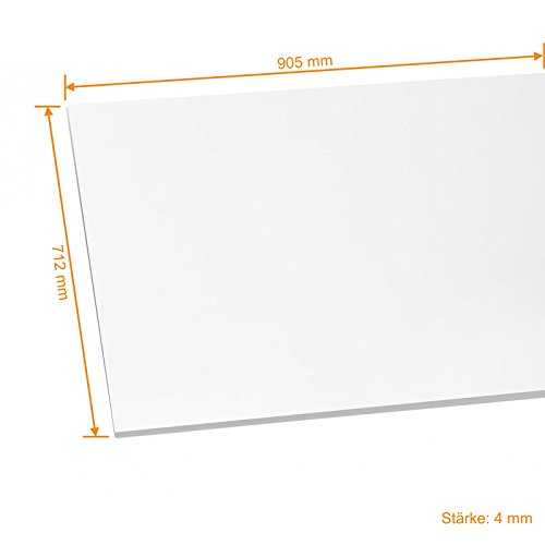 Acrylglasplatte Plexiglasplatte Scheibe weiß satiniert 712x905x4mm - 2