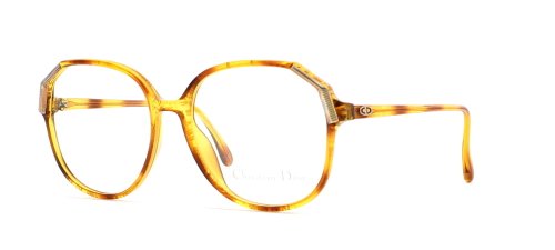 Christian Dior 2517 10 Yellow Certified Vintage Rectangular Eyeglasses Frame For Womens