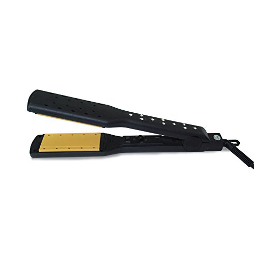 BESTEK Diamond-Studded Dry/Wet Metal Ceramics Heater Hair Straightening Iron with 1.65" Wide Plate, 5-mode Temperature Control and 360-degree Rotating Cable Joint BTHS001