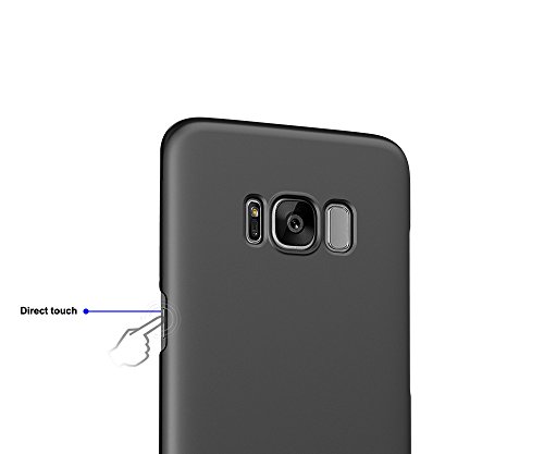 EIISSION Samsung Galaxy S8  5 8   Funda Ultra ligero Suave mate sedoso pintura PC Funda protectora de tel  fono  Negro 