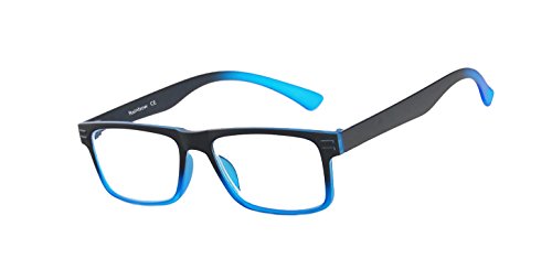 Rainbow safety Gafas de Lectura Mujer Hombre Marco Completo los Vidrios de la Lectura RRD Negro-Azul +2.00D