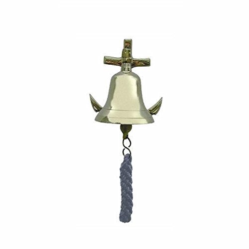 Schiffsglocke aus Messing mit Halterung, Bändsel – Glocke 7,5 cm, Gewicht 400 g - 7
