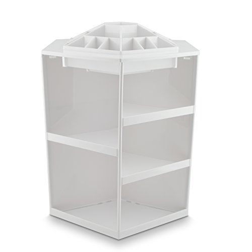 VENKON – Make Up Organizer Sortierkasten für Aufbewahrung von Kosmetik – 360 Grad drehbar – weiß - 3