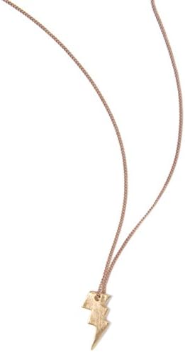 Arizaga Mens Red Gold Plated Lightning Bolt Necklace of Length 63.5 cm