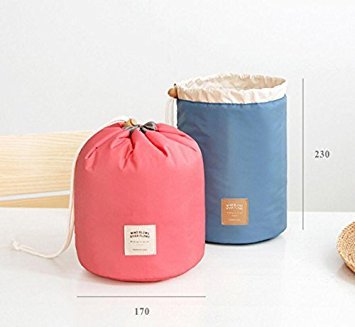 HOYOFO Large Capacity Waterproof Drawstring Cosmetic Travel Pouch Wash Bag Organizer Holder,Blue - 2