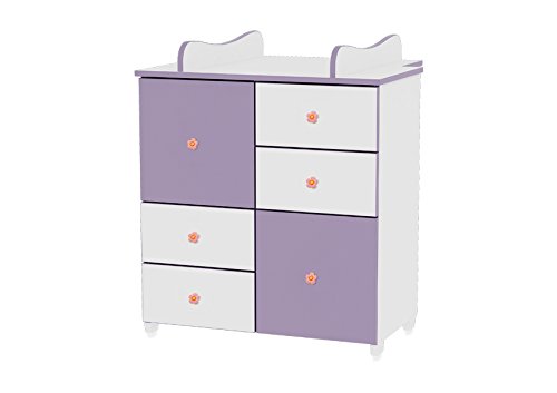 LORELLI CABINET COLOUR WHITE/VIOLET furniture look for matching bed wardrobe