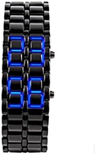 safeinu Fashion Girl Blue Light Black Metal Strap Lava Style Digital LED Watch