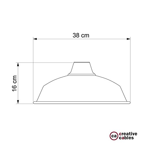 Industrie Lampenschirm Bistrot E27 Metall lackweiß mit weißer Innenseite. Durchmesser 38 cm. - 4