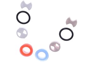 SOLATI 8Pcs/set Ceramic Disc Silicon Washer Replacement Reversed Sealed Ceramic Disc and Silicon Washer Inserts Turn 1/2" Replacement Tap Cartridges Ceramic Disc for Valve Tap Leaking Tap