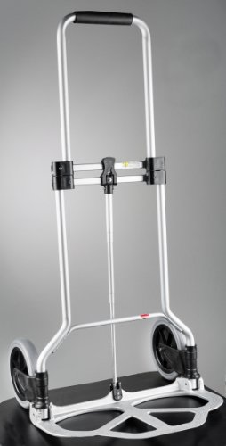 WENKO 8074500 Transportkarren Slim Alu - zusammenklappbar, Aluminium, 50 x 102 x 47 cm, Silber
