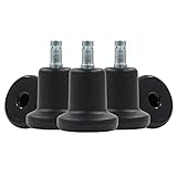 hjh OFFICE 619003 pieds patins fixes / glisseurs pour chaise de bureau 5x STAND 11mm/50mm noir, pour tous sols: moquette et sols durs, facile à monter