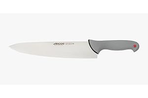 Arcos Couteau de Chef en Acier Nitrum avec Lame de 300 mm – Couteau de Cuisine Professionnel Polyvalent, Poignée Ergonomique en Polyoxyméthylène POM – Noir, Série Couleur Prof