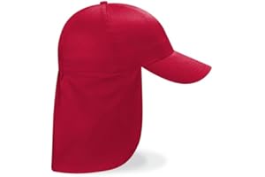 BEECHFIELD CHILDRENS LEGIONNAIRE HAT CAP 100% COTTON - 9 COLOURS (RED)