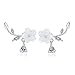 Produktbild ESCYQ Damen Ohrringe Ohrstecker Ohrhänger Tropfen Ohrlinie 925 Sterling Silber Ohrringe Für Frauen Sterling - Silber - Schmuck Natürliche Schale Blumen Zirkon Ohrringe