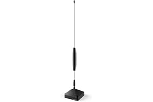 Hama Zimmerantenne „Basic“, passiv (Empfang von DVBT, DVBT2, DAB+, DAB, UKW, Zimmerantenne für Fernseher und Radio, 360° Empfang, 180° schwenkbar) schwarz