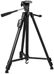 Jiyatech Tripod-3388 Arrive Shooting Angle Lightweight Camera Stand Tripod Kit Tripod (Black, Supports Up to 3000 g)
