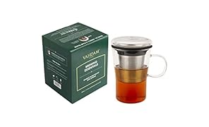 VAHDAM T&Egrave;TAZZA IN VETRO SPARKLE CON INFUSORE IN ACCIAIO INOSSIDABILE, 16,9oz/500 ml | Tazza di t&egrave; perfetta per uso ufficio / casa | Ideale per riporre il t&egrave; verde sfuso
