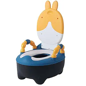 GoodLuck Baybee Potty Toilet Trainer Seat/Chair with Lid and High Back Support for Toddler Boys Girls Age 7 Months to Potty Seat for 3 Years child (Rabbit Yellow)